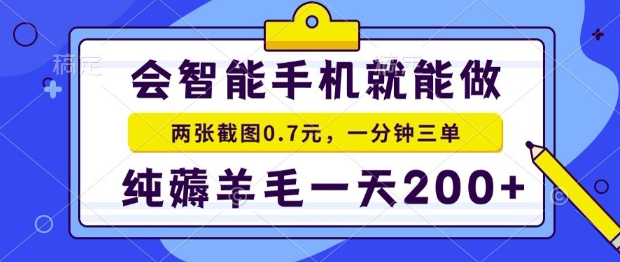 2025年零撸手机项目，二十秒一单，纯薅羊毛，一天200+做就有【揭秘】-站源网