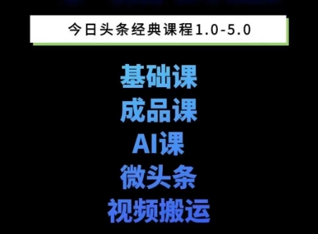 头条图文课1-5期教你头条图文写作、微头条、视频搬运变现，适合新手快速起号玩法-站源网