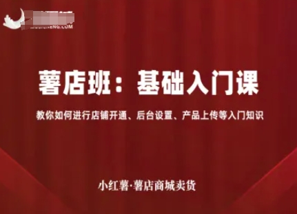 小红薯薯店商城卖货，基础入门课，教你如何进行店铺开通、后台设置、产品上传等入门知识-站源网