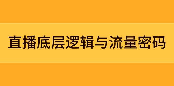 直播底层逻辑与流量密码：定位模型+案例拆解，急速流承接与数据优化全攻略-站源网