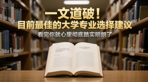 付费文章：一文道破！目前最佳的大学专业选择建议，看完你就心里彻底踏实明朗了-站源网