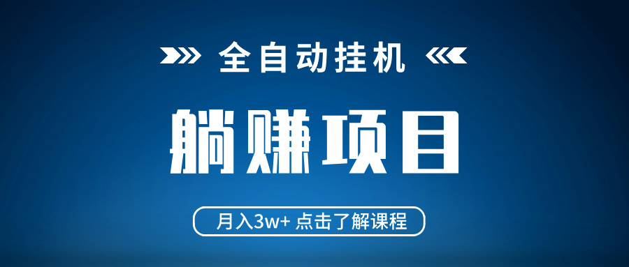 全自动挂机项目 月入3w+ 真正躺平项目 不吃电脑配置 当天见收益-站源网